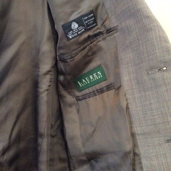 LAUREN RALPH LAUREN MEN'S BROWN WOOL 2 BUTTON SPORT COAT BLAZER 40R JACKET - Picture 8 of 12